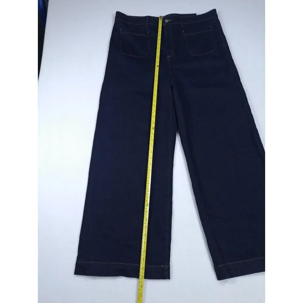 Ann Taylor Loft Jeans Woman's 34 ACT‎ 40 Dark Indigo Blue The Wide Leg High Rise - Picture 7 of 13